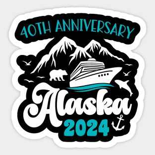 40Th Anniversary Wedding Alaska Cruise 2024 Vacation Sticker